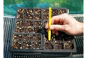 SPOKEN GARDEN Dibby Seed Sowing Garden Tool Dibber Planter Transplanter – Sow Seeds at the Right Depth – Easily Transplant Delicate Seedlings (Little Dibby) Yellow