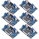 SELOKY LM2596 DC-DC Buck Power Converter Module, Adjustable Voltage Regulator 4-40V to 1.25-37V Buck Converter with LED Voltmeter Display (Pack of 6)
