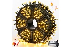 JMEXSUSS 500 LED Christmas Lights Outdoor, 173ft Warm White Christmas Tree Lights, 8 Modes Plug in Twinkle String Light for Outside Holiday Indoor Ceiling House Xmas Decorations
