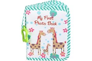 Toddmomy Soft Cloth Baby Photo Album with Mirror - Sensory Development Keepsake Book - First Year Memory Gift for Newborns, T