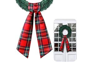 VitalCozy Wreath Sash for Front Door Wreath Satin Sash for Embroidery Monogram Garland Ribbon Accessories Xmas Party Yard Doorway Indoor Outdoor Wall(Christmas)