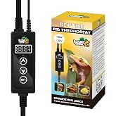 LUCKY HERP Reptile Dimming Thermostat, PID Heat Lamp Temperature Controller with LED Digital Screen for Reptile Heat Lamp Heat Mat &amp; Heaters, Support ℉/℃, Memory Function