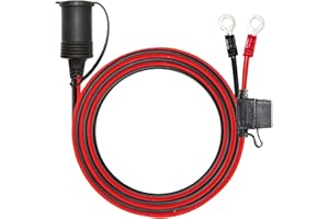MOTOPOWER MP68999C 12FT Ring Terminal Socket Adapter Cable with Fuse Protection