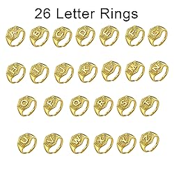 U7 Letter Ring for Women Gold Plated Open Wrap