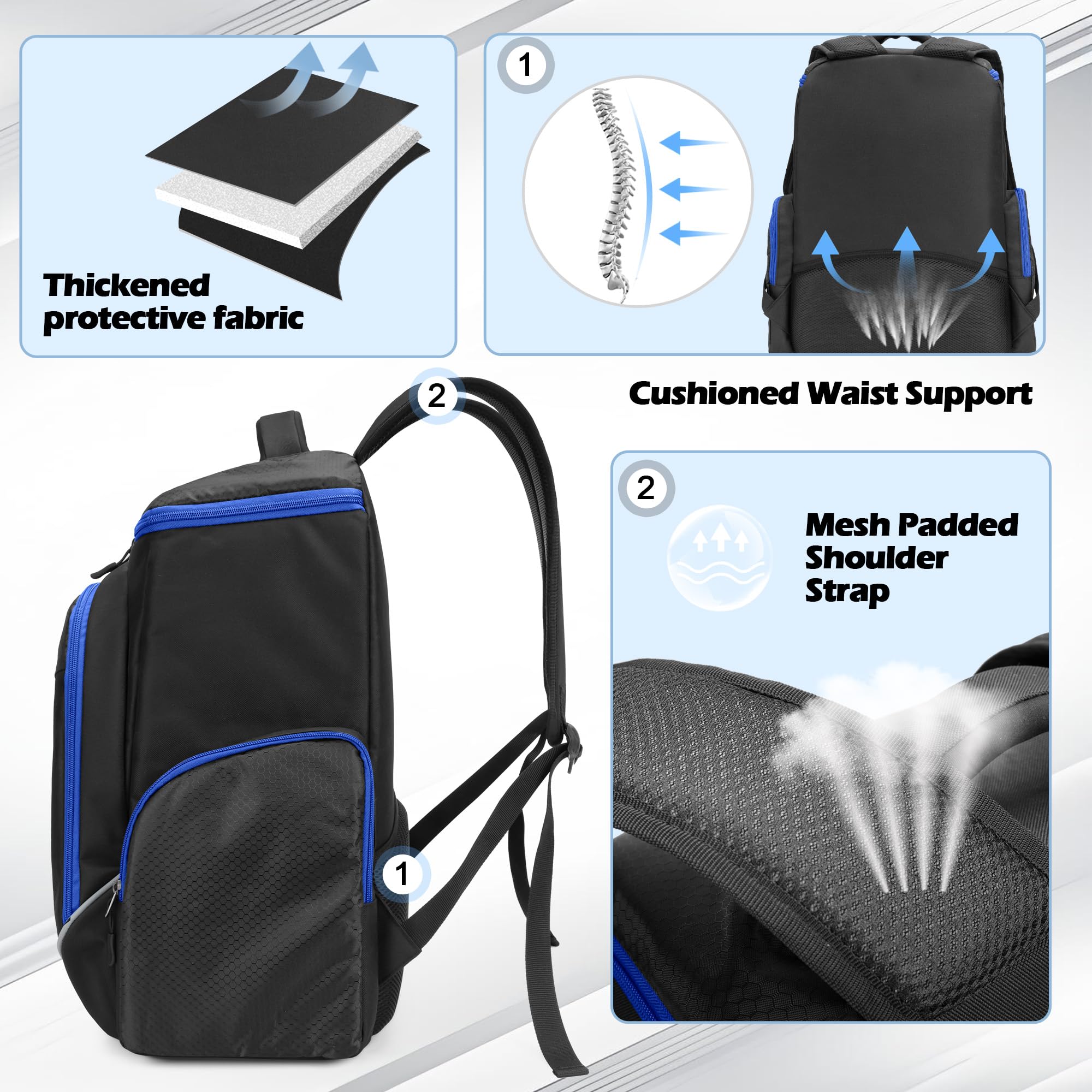 Trunab Gaming Console Backpack Compatible with Playstation 5 / PS5 Slim / PS4 / Xbox One, Travel Carrying Bag with Multiple Pockets for 15.6” Laptop and Gaming Accessories