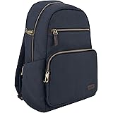 Travelon Anti-Theft Courier Slim Backpack, Navy, 14 x 17 x 3