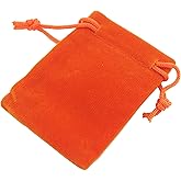 AEAOA Gift Bags, Pack of 25 Pieces 2.8" X 2" Velvet Drawstring Jewelry Pouches, for Candy, Pins, Jewelry, Treats, Birthday Party Favors (Orange)