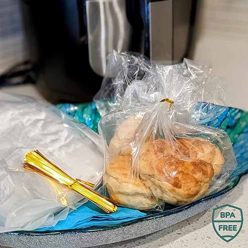Reusable Plastic Bread Bags for Homemade Bread 200 Pack Clear Bag with  Ties For An Airtight Moisture-free Pr