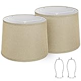 Drum Lampshades Set of 2, Fabric Lampshades for