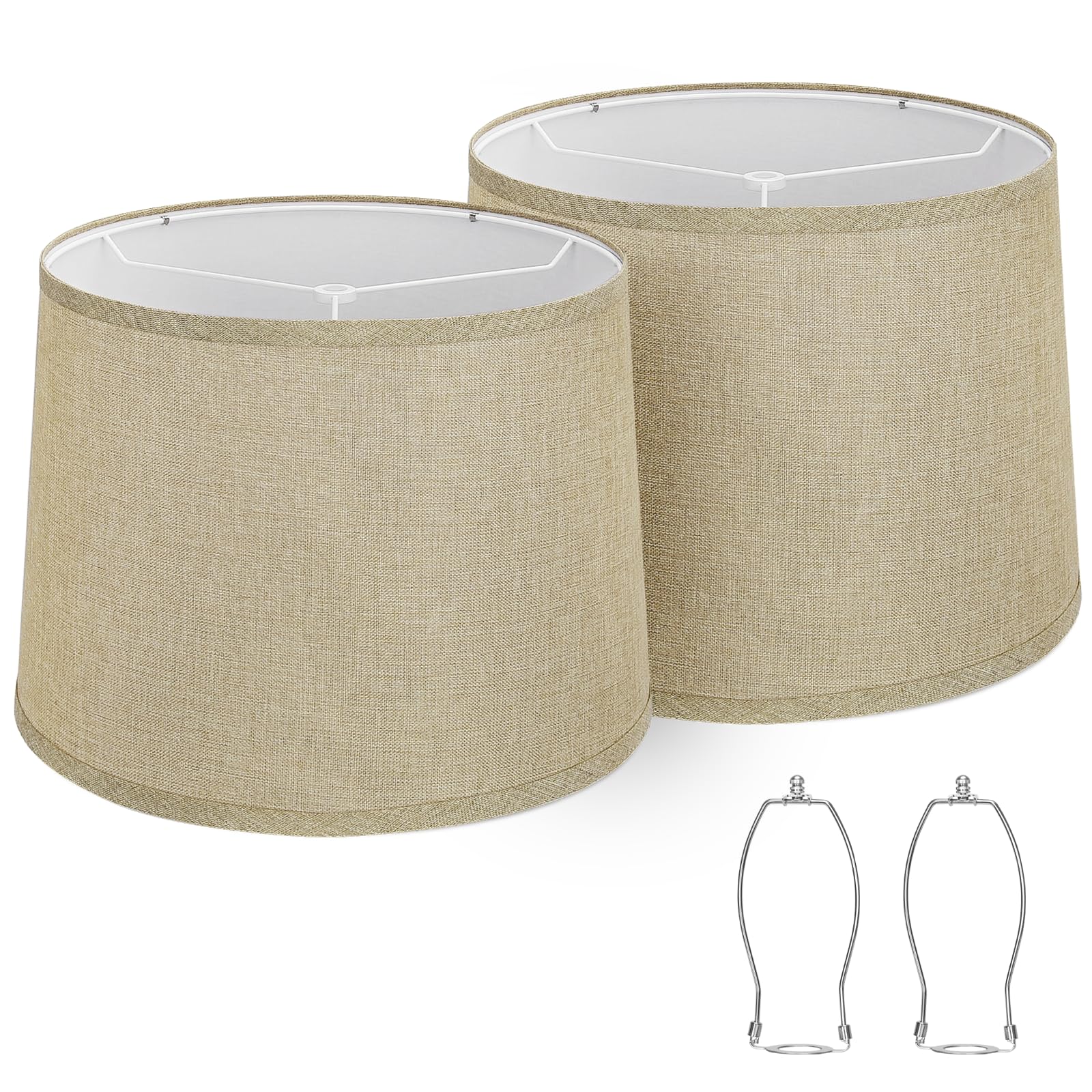Drum Lampshades Set of 2, Fabric Lampshades for