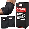 Iron Rebel Performance Elbow Sleeves, Thick Neoprene Compression Elbow Brace, Heavy Duty Elbow Support for Weight Training & Powerlifting, for Men and Women, 1 Pair (Small, Black)