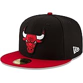 New Era NBA Chicago Bulls Men's 2-Tone 59FIFTY Fitted Cap, 7.375, Black