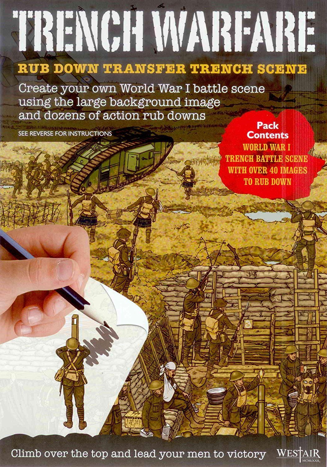 Trench Warfare - Rub Down Transfers World War 1 Battle Scene