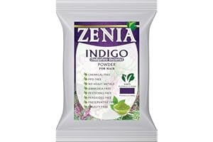 Zenia 100% Natural Indigo Powder Hair & Beard Dye Color | Vegan & Cruelty-Free | Color Your Hair Black Naturally | No Preservatives | 1,000g (2.2 lbs)