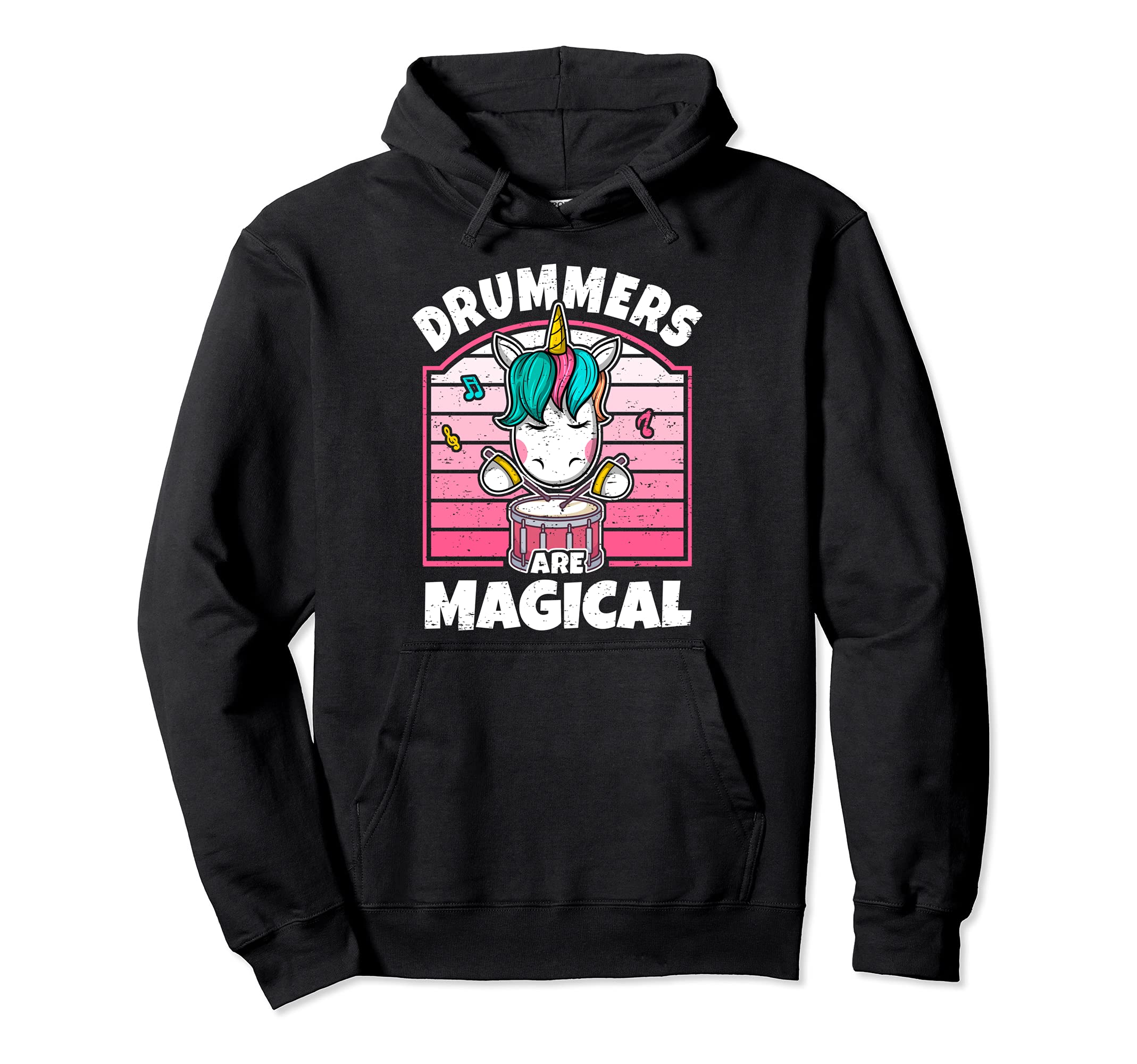 Cute Drummer Drums Percussion I Drumming Unicorn Pullover Hoodie