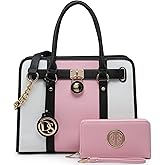 Dasein Handbags Purses Set for Women Top Handle Satchel Shoulder Bags Large Work Tote Bag with Matching Wallet