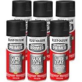 Rust-Oleum Automotive Guide Coat Primer Spray, Black | Reveals Low Spots | Fast Dry | Sands Easily | Automotive Prep | Smooth Refinishing |6 Pack