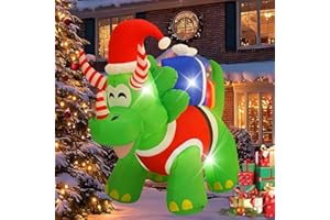InfleasJoiy 13FT Triceratops Inflatable Decoration with Built-in LED Lights, Christmas Outdoor Inflatable Decoration for Lawn, Yard, Garden, Patio
