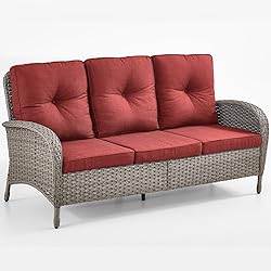 HUMMUH Outdoor Patio Couch-Outdoor Rattan Couch