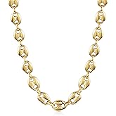 WISTIC Coffee Bean Necklace Stacke Link for Women Adjustable Clasp Gold Plated Stainless Steel Link Charm Chain for Men and Adults Fashion Gift