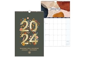 bloom daily planners 2024 Calendar Year Monthly Hanging Wall Calendar (January 2024 through December 2024) - 11” x 17” - Seasonal