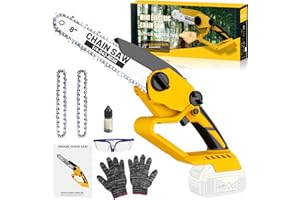DENQIR Cordless Mini Chainsaw 8 Inch for Dewalt 20V MAX Battery Powered (NO Battery), Mini Electric Chainsaw Cordless Hand Chainsaw, Portable Small Rechargeable Pruning Chain Saw for Wood Cut Tree Trimming