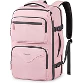 Taygeer Travel Backpack for Women, Travel Personal Item Bag with Shoe Pouch | TSA Approved Under Seat Carry on Backpack with Water Bottle Pocket Fits 15.6inch Laptop, Travel Essentials for Airplanes,Pink