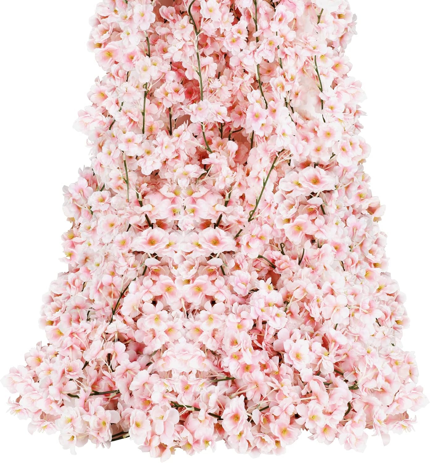 Fjquamitix 4 PCS Artificial Flower Garland 5.9FT Cherry Blossom Vines Hanging Rattan Flowers for Indoor Outdoor Wedding Decoration (Light Pink)