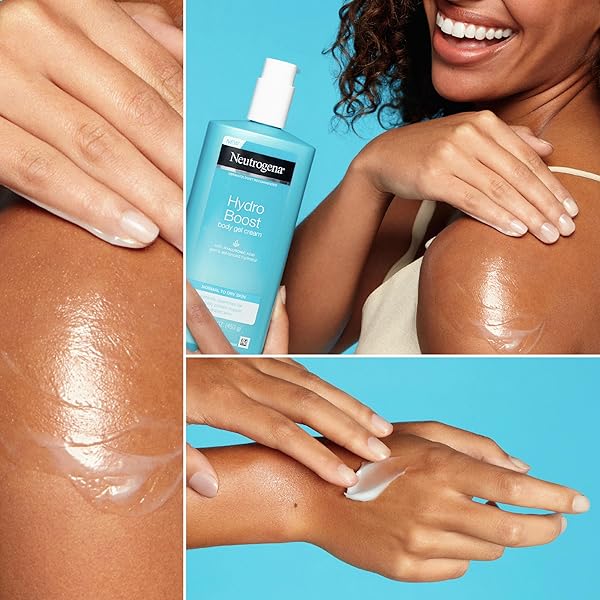 NEUTROGENA HYDRO BOOST BODY GEL CREAM, HYDRATING BODY LOTION WITH HYALURONIC ACID FOR NORMAL TO DRY SKIN, LIGHTWEIGHT FRAGRANCE-FREE HYALURONIC ACID MOISTURIZER, 16 OZ