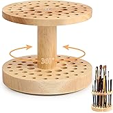 Dlicoda 52 Holes Paint Brush Holder, 360° Rotating Paint Brush Organizer, Hardwood Storage Stand Rack for Artists Brushes, Crafts Tools, Makeup Brush, Calligraphy Pens