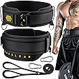MANUEKLEAR 2-in-1 Weightlifting Belt & Dip Belt with 36.7 IN Rope, Double-Layer Weight Lifting Belts, Powerlifting Gym Weighted Belt for Pull Up Squat