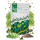 Seedphony Broccoli Sprouting & Microgreens Seeds - 130,000 Non-GMO Heirloom Seed, 1lb Resealable Bag - High-Germination Broccoli Seeds for Sprouting in Jars, Soil, Hydroponics & Microgreen Trays