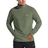 Willit Men's Winter Shirts Fleece Pullover with Pocket Quarter Zip Cold Weather Golf Hiking Casual Warm Shirts Long Sleeve