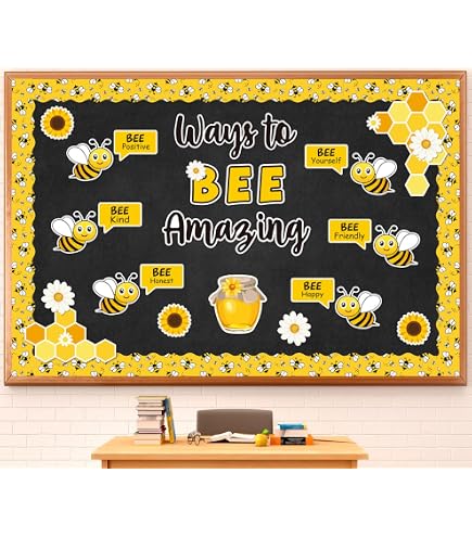 Bee Bulletin Board Decor Set - 'Bee A Good Reader' Letters With Honeycomb Balls & Border Trims