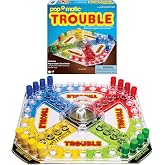 Winning Moves Classic Trouble, with Retro Art and Pop-O-Matic Popper | 2 to 4 Players, Ages 5+