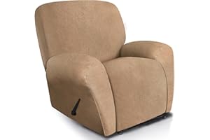 ANARACHON Leather Look Recliner Chair Covers, 4 Pieces Lazy Boy Recliner Covers Non Slip, Soft Cover for Reclining Chair, Was