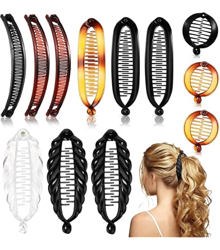 20PCS Banana Hair Clips Set, Resin Plastic Hair Accessories for Ponytails Amazon.com : 20 PCS Banana Hair Clips Classic Hair Comb  main image 3