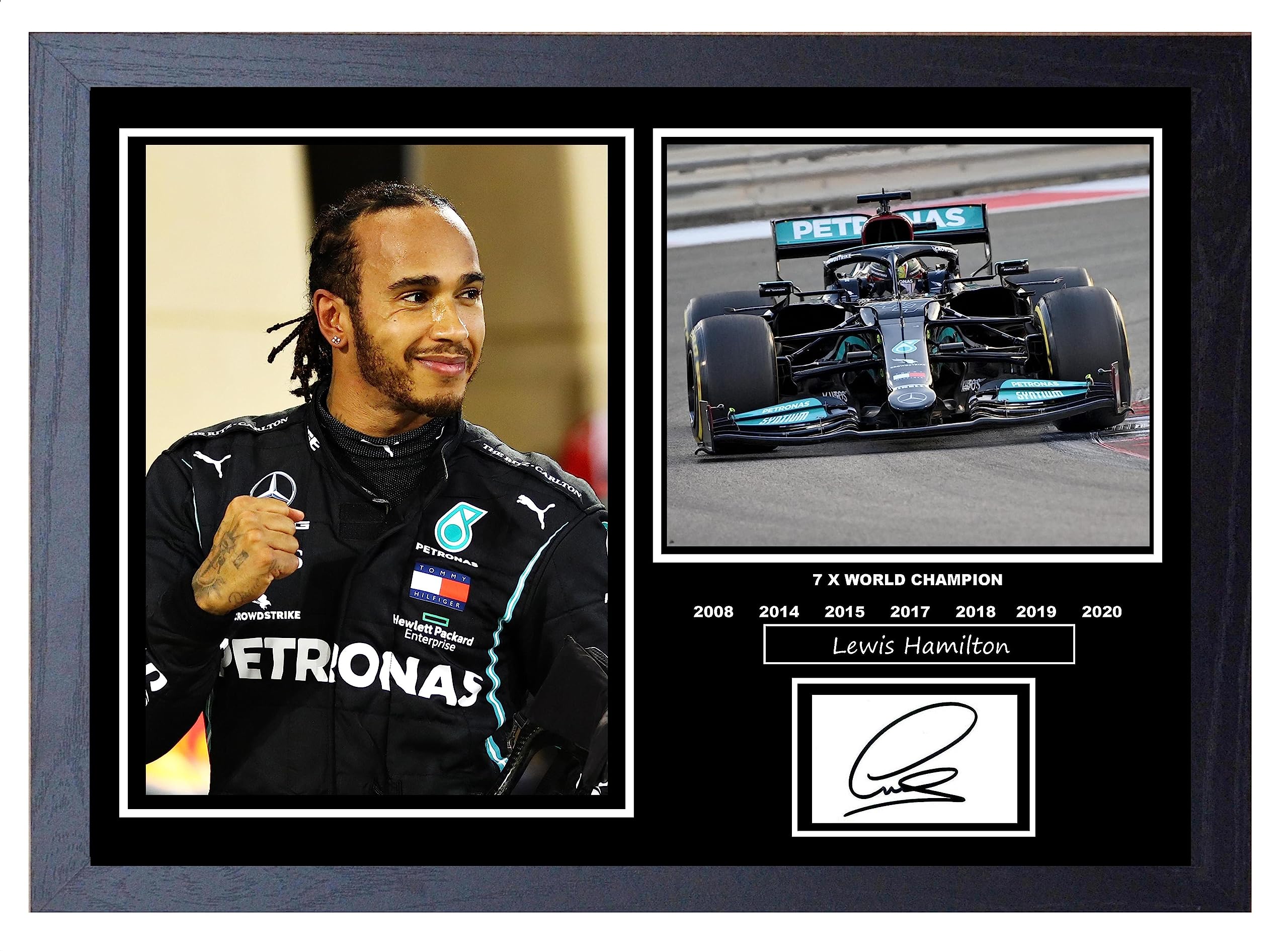 STUNNING QUALITY LEWIS HAMILTON SUCCESS BELONGS SIGNED/AUTOGRAPHED INSPIRATIONAL PHOTO PRINT F1, MOTOR RACING (A4 FRAMED 34cm X 24cm)