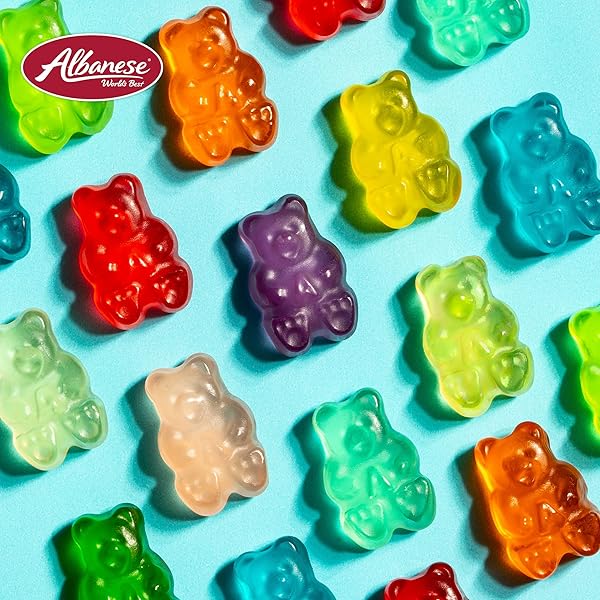 ALBANESE CANDY, GREEN APPLE GUMMI BEARS, 5-POUND BAG