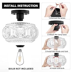 OYKYOHEI Semi Flush Mount Ceiling Light, Globe