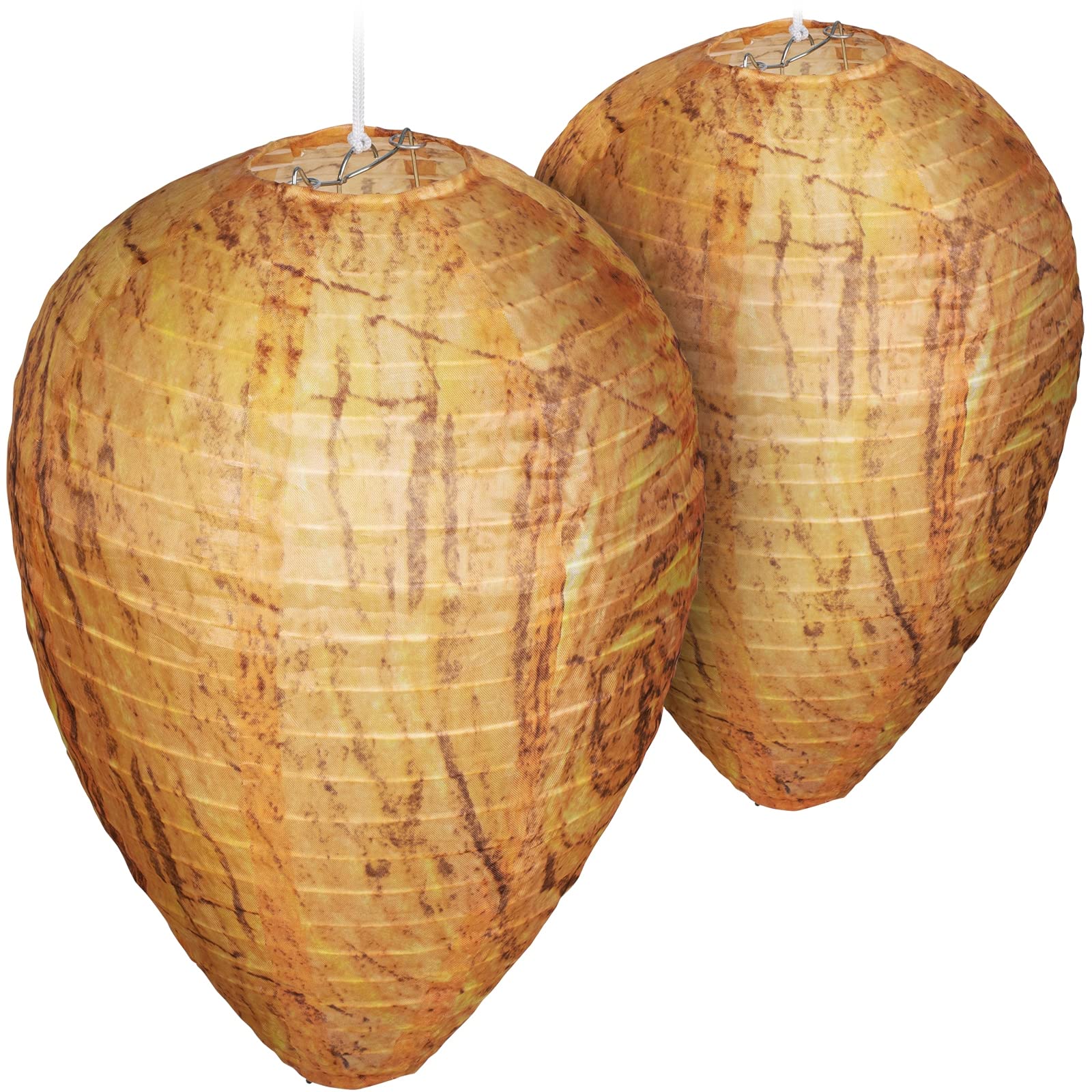 GARDIGO® Dummy Wasp Nest - Set of 2 I Artificial Wasp Nest Made of Wet-Resistant Fabric for Repelling Wasp Nests I Preventive Against New Building of Wasp Nests I For Hanging I Garden Balcony