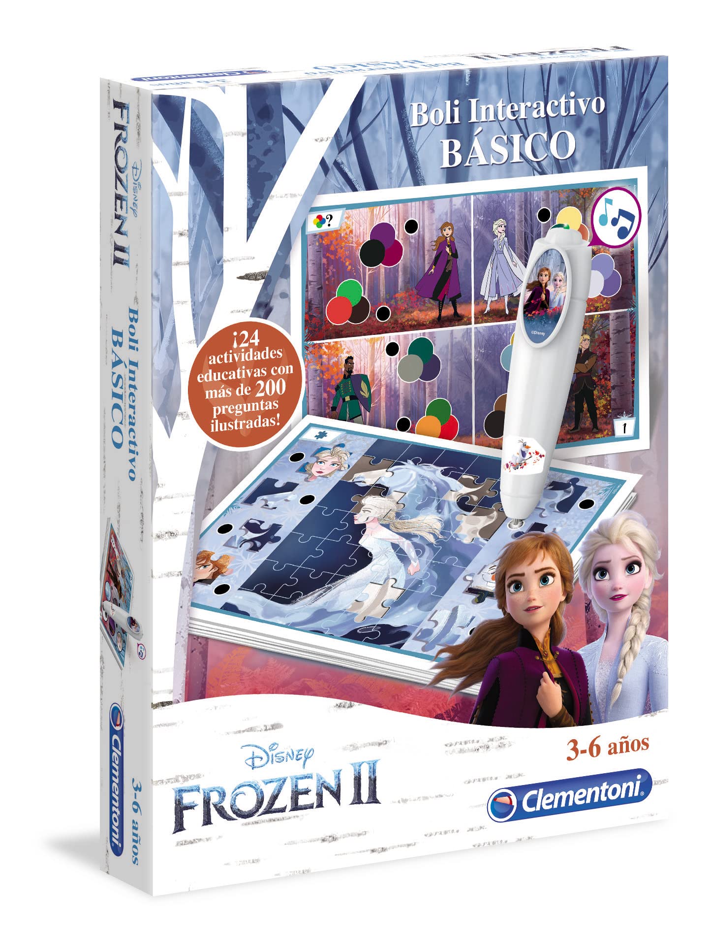 Clementoni - Frozen 2 Interactive Pen - Educational Game with Electronic Pen from 3 Years, Toy in Spanish (55327)