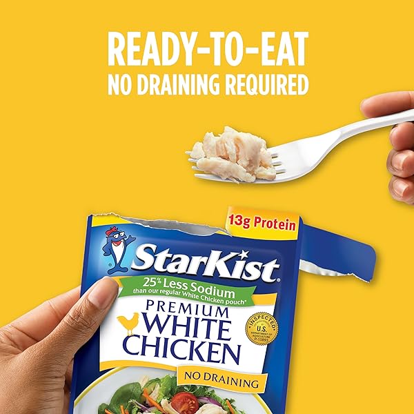 STARKIST LESS SODIUM PREMIUM WHITE CHICKEN – 2.6 OZ POUCH (PACK OF 1)