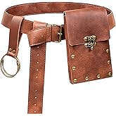 Renaissance Belt Pouch Coin Purse Skirt Hike Set Medieval Festival Costume Halloween Accessories Casual Fanny Pack Waist Bag (1-Brown)
