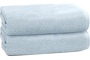 OBA HOME Cotton Bath Towels - Set of 2 (Sky Blue)