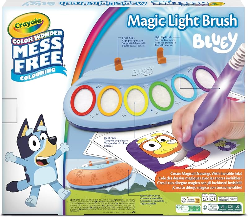 - Color Wonder Magic Light Brush Bluey, Set Pittura Senza Macchia, attività Creativa e Regalo per Bambini dai 3 Anni, 75-7195