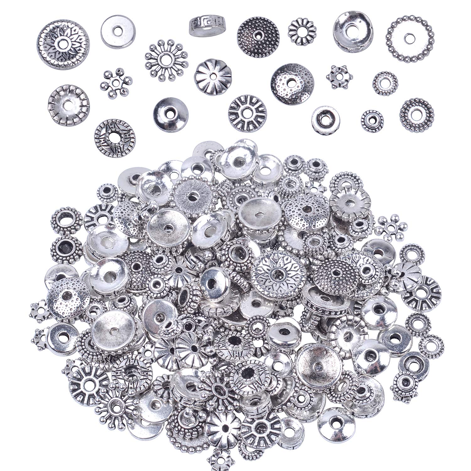 Photo 1 of Gram Bali Style Antique Tibetan Silver Findings Jewelry Making DIY Metal Alloy Spacer Beads Deluxe New Mix, pcs