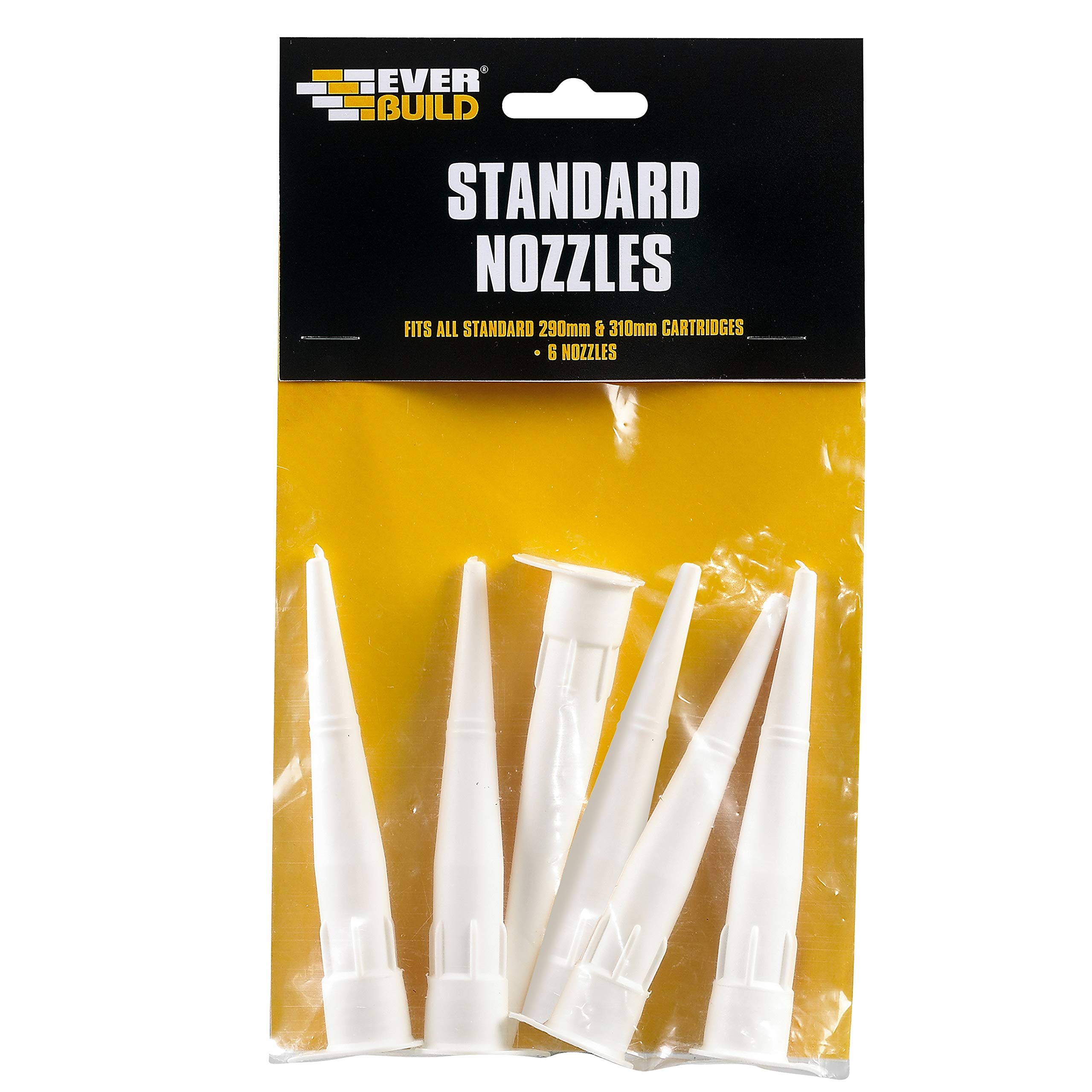 Everbuild Replacement Cartridge Nozzles – Suitable For Standard Cartridges – White – Pack Of 6