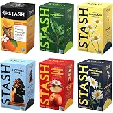 Stash Tea Soothing Herbal Tea 6 Flavor Variety Pack, 6 Boxes With 18-20 Tea Bags Each