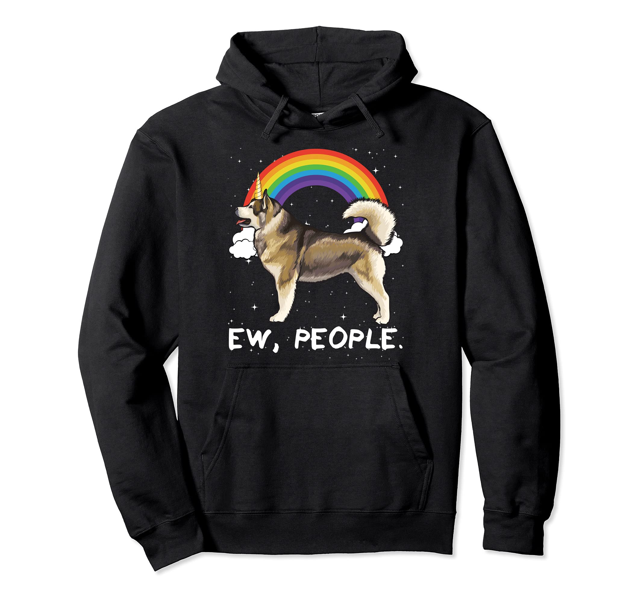 Rainbow Alaskan Malamute Ew People Unicorn Dog Pullover Hoodie